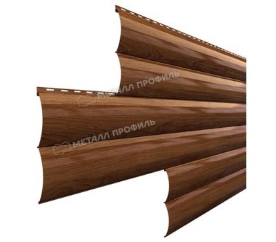 Металлический сайдинг Woodstock-Н-28х330 (ECOSTEEL_MA-01-МореныйДуб-0.5) от производителя  Металл Профиль по цене 1 550 р