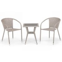 Комплект плетеной мебели из иск. ротанга T25C/Y137C-W85 Latte 2Pcs